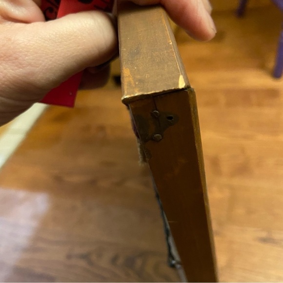 Vintage framed embroidered‎ wall art  work - Picture 9 of 15